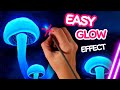 🍄How to Paint Glowing Effect With Basic Acrylic | Mushroom Acrylic Painting | Daily Challenge 60Days