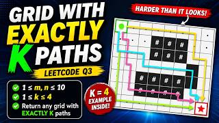 LeetCode 3988 | Create Grid With Exactly K Paths I | Weekly Contest 510 Q3 | Construction Explained🔥