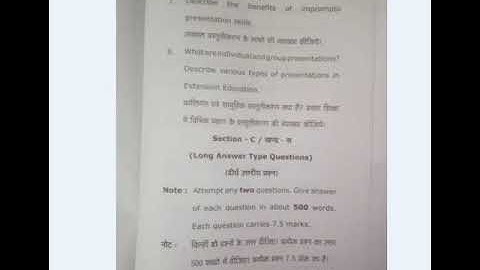 EXT231 I AG307 I COMMUNICATION SKILLS & PERSONALITY DEVELOPMENT BSC(HONS.)AG 3 SEM. EXAM QUES. PAPER