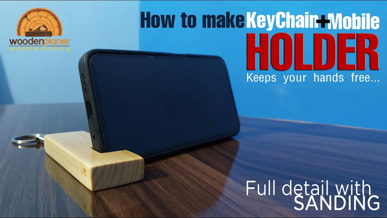 DIY | How to make Mobile Holder+Keychain Wooden | Learning Woodworking | Easy Woodworking Projects