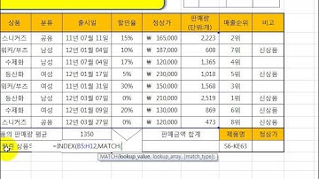[ITQ엑셀7강-1]ITQ엑셀 1회 기출문제 [제1작업] 함수4번 INDEX, MATCH, MIN함수