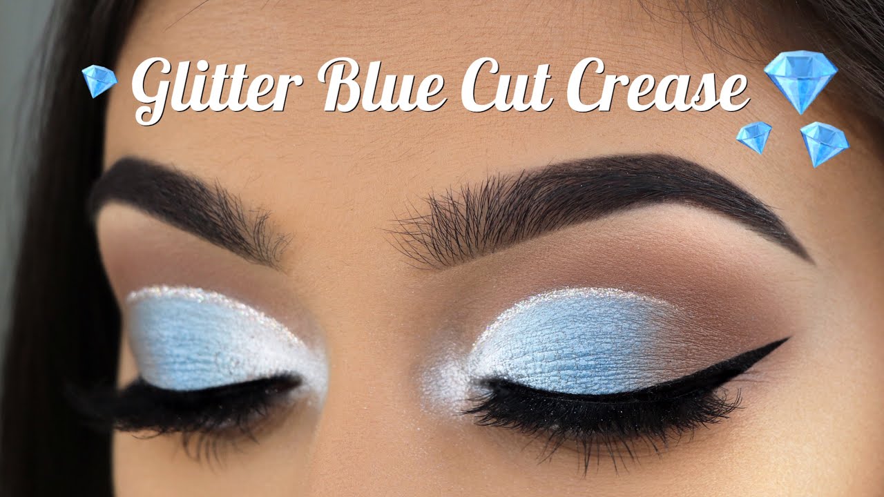 2. Blue Hair and Glitter Cut Crease Makeup Tutorial - wide 2