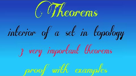 Theorems on interior of a set in topology in urdu/hindi