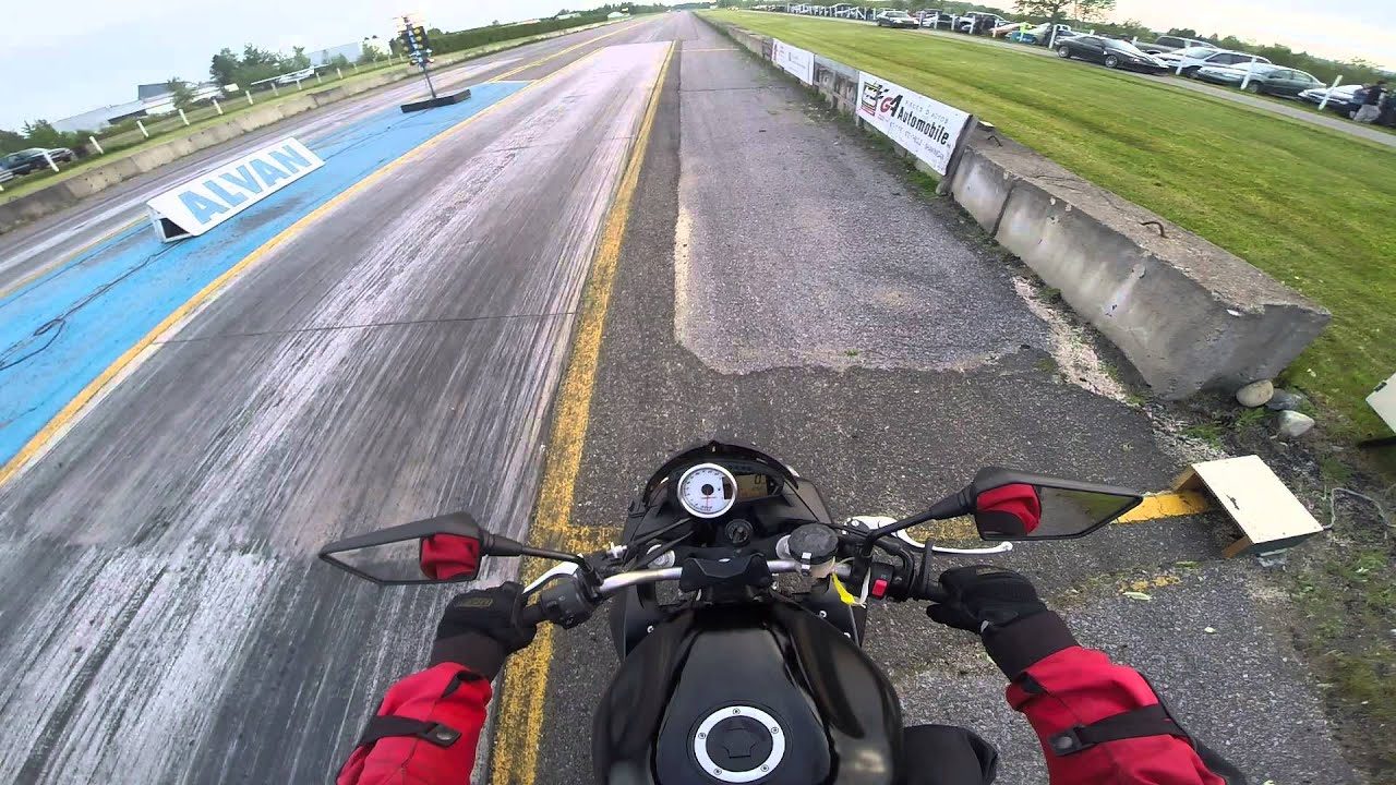 GoPro Kawasaki Z1000 2008 1/8 mile 0180 km/h YouTube