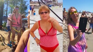 Karen Goes Crazy At The Beach..