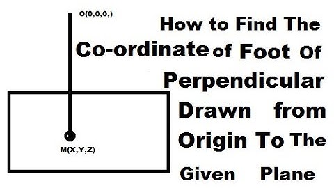 HOW TO FIND  COORDINATE OF FOOT OF PERPENDICULAR DRAWN FROM ORIGIN TO THE GIVEN PLANE , 3D GEOMETRY