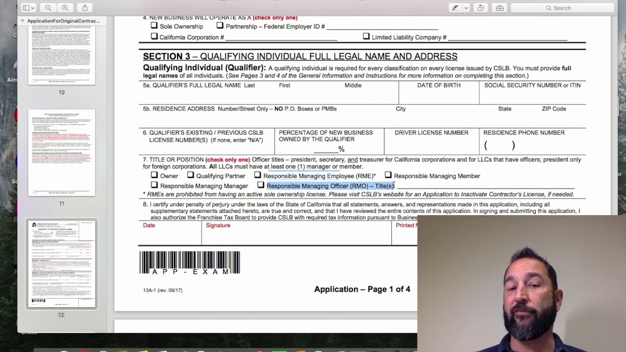 How To Fill Out The Contractor Application Youtube