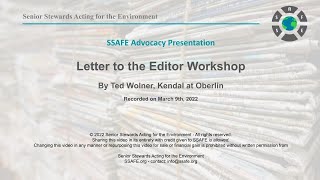 SSAFE Letter to the Editor Workshop