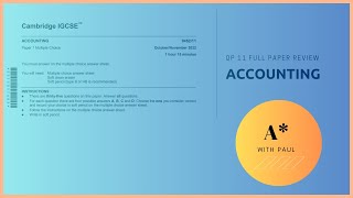 IGCSE Accounting October November paper 11(QP). Full Paper walk through.