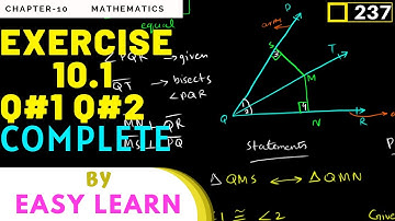 MG-9 Episode#237 | Exercise#10.1 Q#1 Q#2  | Chapter#10 Math for 9th class