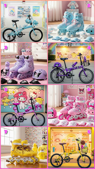 Sepeda lipat kuromi 🙀 sepatu roda my melody 🤔🤩#sanrio #kuromi #mymelody #sepedalipat #sepaturoda