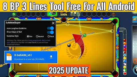 8 BP 3 Lines Aim Tool Free For All Android | 8 Ball pool Aim Tool Free 2025