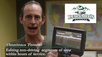 Omnitracs Editing tutorial non driving segments of time