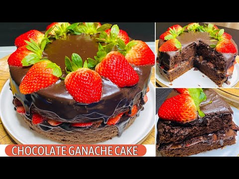 Moist Chocolate Ganache Cake Recipe Melt In Your Mouth Chocolate Cake With Strawberries
