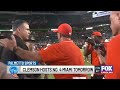 LIVE: Mutual respect between Coach Swinney & Cristobal before No. 4 Miami at Clemson