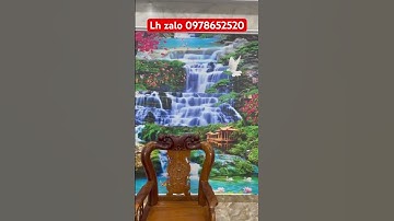 Hoàn thiện tranh dán tường 3D sơn thuỷ thác nước rất đẹp