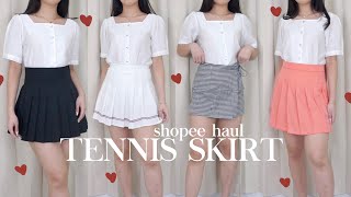 Shopee Haul mini skirt / tennis skirt Korea mulai 50.000 aja!! CAKEP SEMUAAA