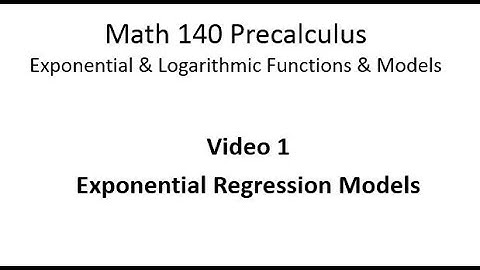 Exponential Regression Models