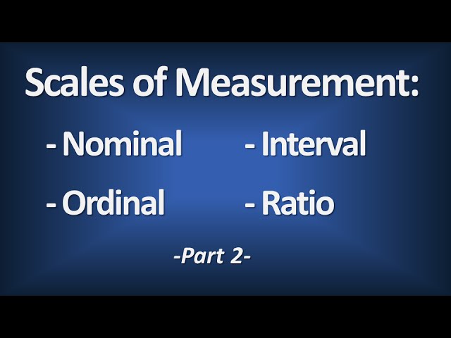 Understanding Scales of Measurement: From Nominal to Ratio