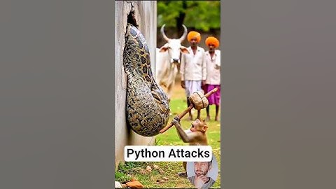 Monkey Saves the Day! Villagers Stunned as Python Attacks | Unbelievable Animal Rescue 🐒🐍 #fyp