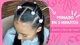 Peinado para niña en 3 minutos✨️?Peinado fácil y rápido, ⚠️ Easy and fast hairstyle ⚠️