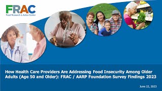 How Health Care Providers Are Addressing Food Insecurity Among Older Adults (Age 50 and Older)