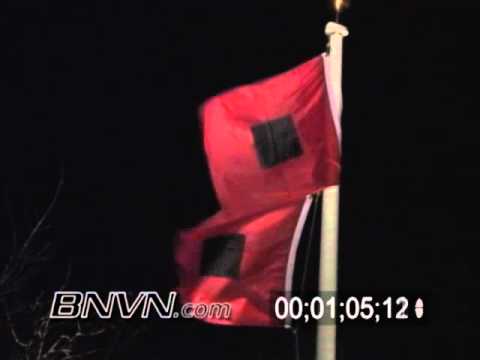 10/24/2005 Hurricane Wilma nearing Marco Island Florida. Hurricane flags blowing in the wind.