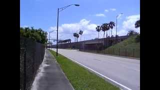 Walking along a frontage road