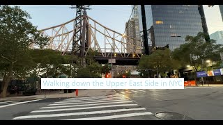 Walking towards downtown along the Upper East Side in NYC