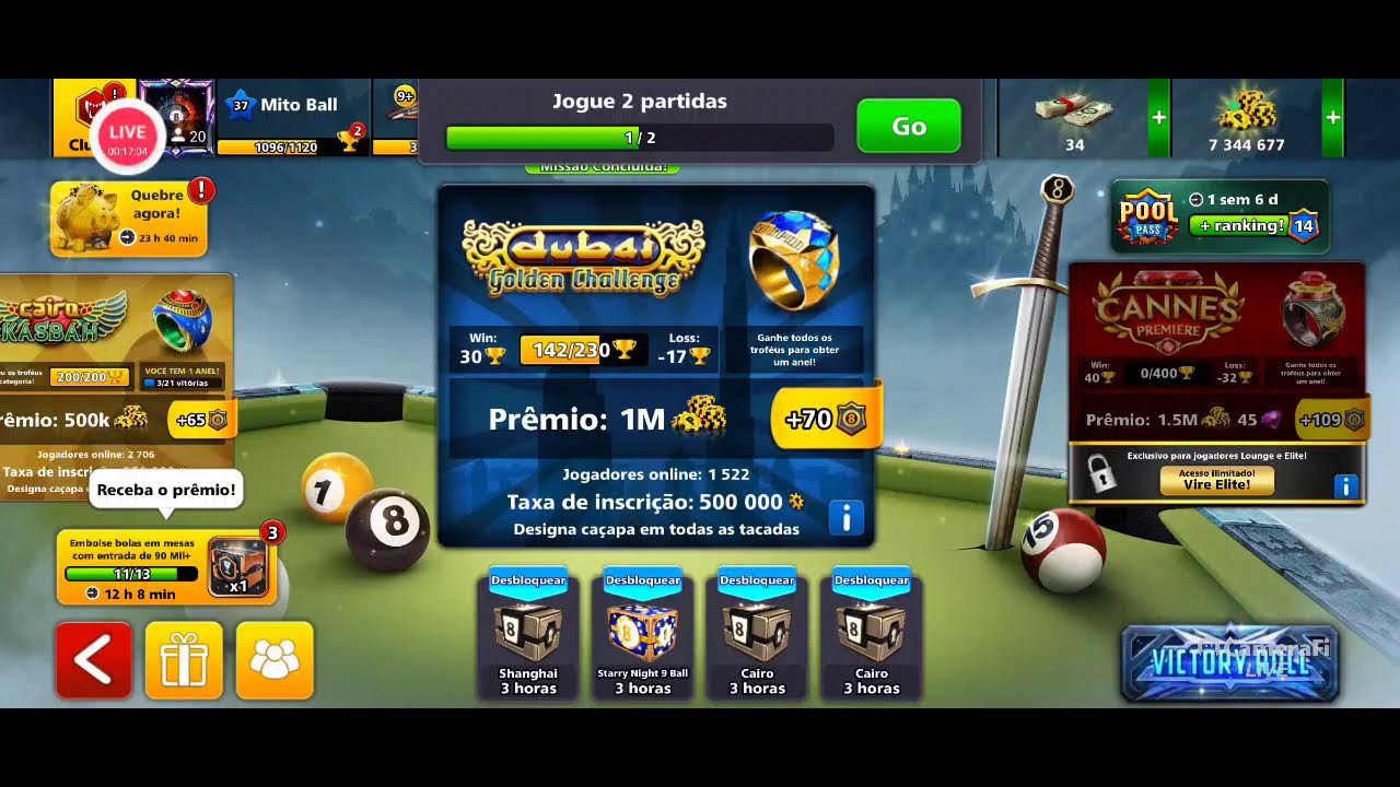 IRANILDO 8 BALL POOL AO VIVO CONTA FALIDA