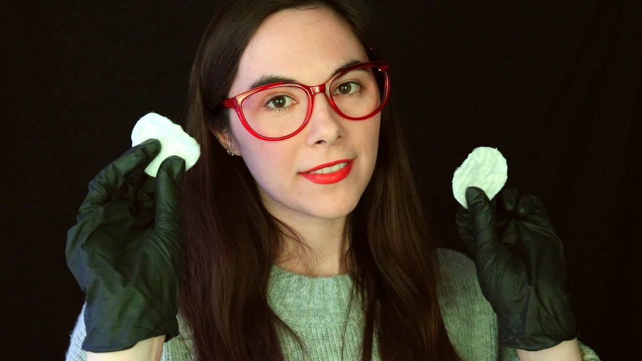 Face Exam and Cleaning - ASMR - Gloves
