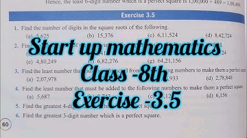 viva education start up maths class 8 solutions ch 3 exercise 3.5| square root by long division