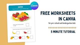 How to Create Free Counting Worksheets for Kids | Canva Tutorial screenshot 2