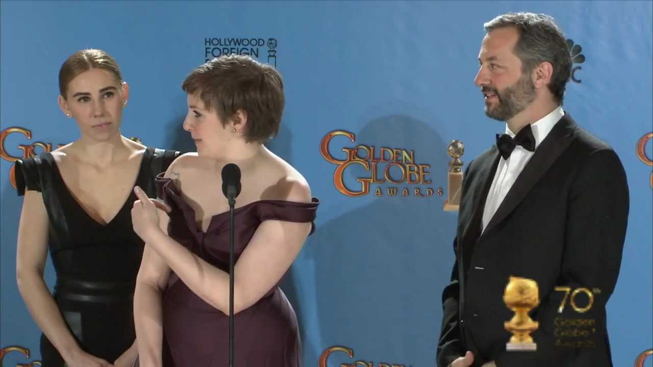 Cast & Producers of Girls - backstage interview - Golden Globes 2013
