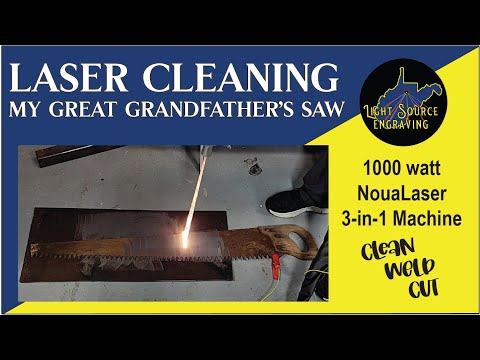 LightSaber Like Laser Cleaning a 100 year old hand saw with a 3 in 1 fiber laser cleaning machine