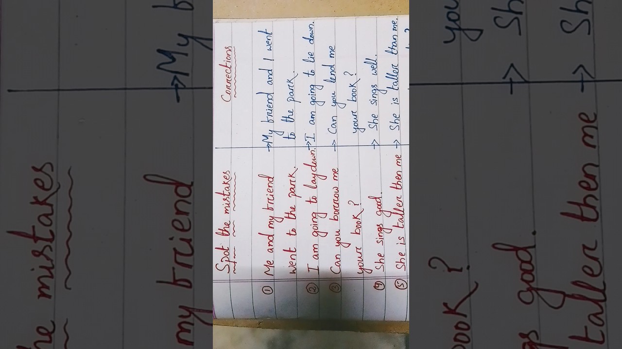 spot the mistakes and do corrections 