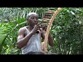 Jeanpaul mboumba building a ngombi harp
