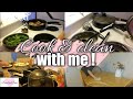 Cook dinner and clean with me // kitchen cleaning motivation.