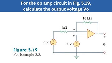 Example 5.5 | For the op amp circuit in Fig. 5.19, calculate the output voltage Vo | FEC 4th Edition
