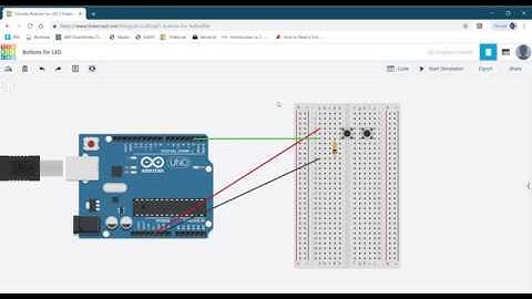 Buttons to operate LED on Arduino Uno using Tinkercad