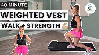 35 Minute Weighted Vest Walking Pad Workout | Walk + Strength