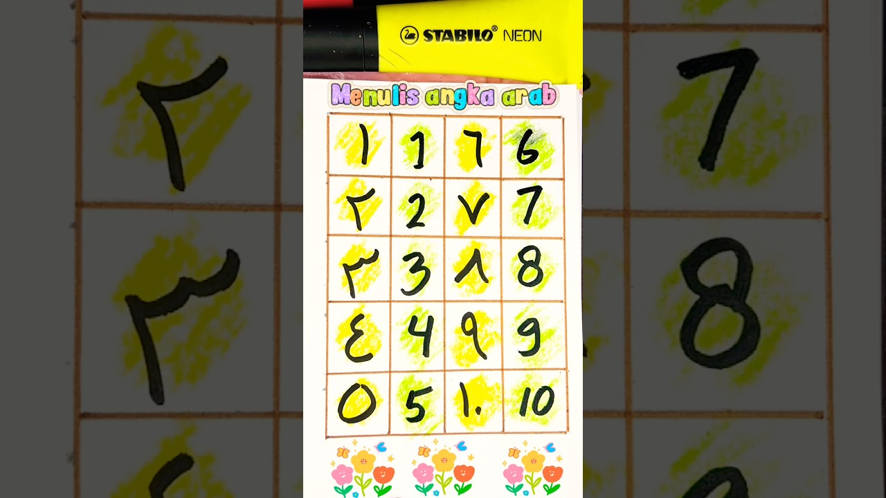 Belajar menulis angka Arab 1-10 ✨🔢 # #menuliskreatif #gambarcerita #shorts #shortvideo #education