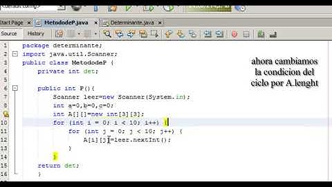 calcular el determinante de una matriz en java
