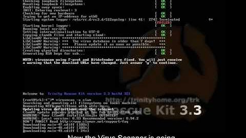 How to use virusscan in Trinity Rescue Kit 3.3
