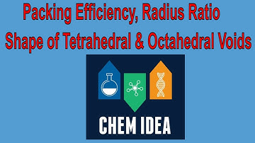 Solid State | Packing Efficiency | Radius Ratio | Shape of Tetrahedral & Octahedral Void | Chem Idea