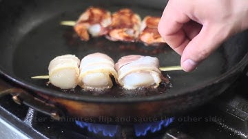 How to Pan Sear Scallops Wrapped in Bacon - B & E Meats and Seafood