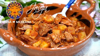 Carne con Papas en Salsa. Guisado Caldosito