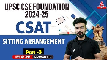 Sitting Arrangement | Reasoning For CSAT | UPSC CSAT Reasoning Classes 2024 BY Rizwan Sir