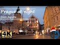 PRAGUE at night | 4K video | Virtual driving in car POV