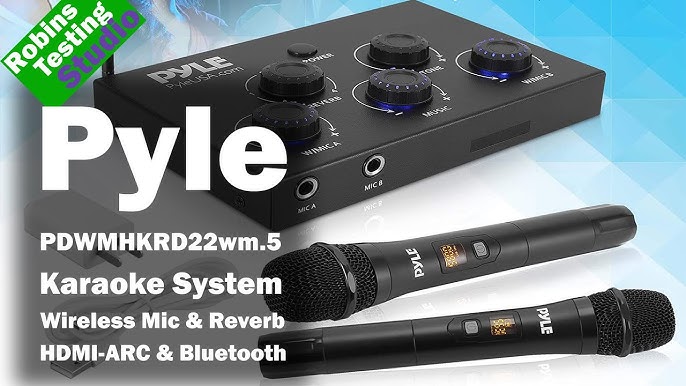 Rybozen Wireless Microphone Karaoke Mixer System, Dual Handheld Wireless  Microphone for Karaoke, Smart TV, PC, Speaker, Amplifier, Church, Wedding 